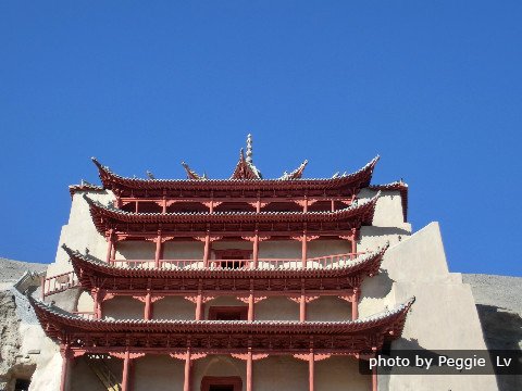 Die Mogao Grotten, die Tausend-Buddha-Grotten in Dunhuang