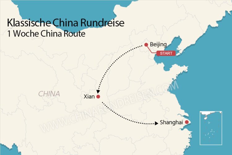 China Reiseroute 1 Woche