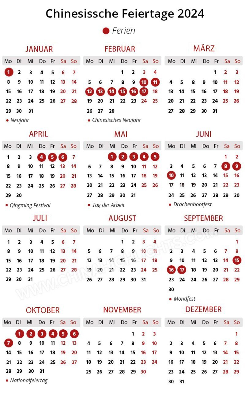 Chinesischer Kalender 2024