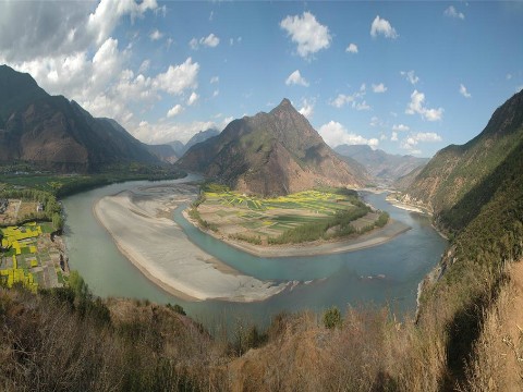 Fernsicht der ersten Biegung von Yangtse Fluss